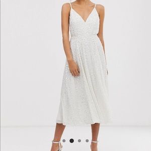 ASOS edition Eva embellished cami midi wedding dress. Size 4. Worn only once.